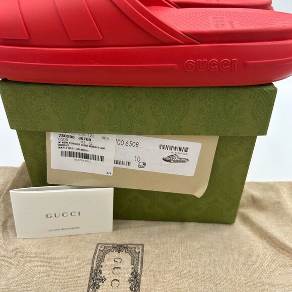 Men's Gucci interlocking G rubber Pool slides size 10 made in Italy - Picture 10 of 12